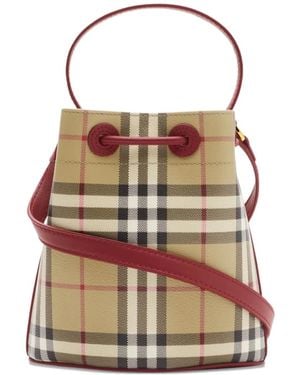 Burberry Mini Sac Seau À Carreaux - Neutre