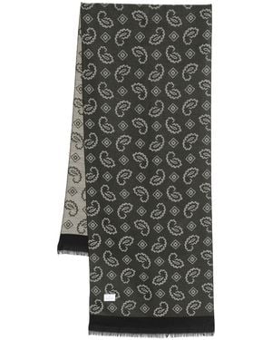 Manuel Ritz Paisley-Jacquard Scarf - Grey
