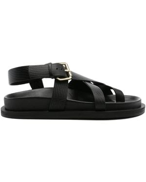 A.Emery Elbert Platte Sandalen - Zwart
