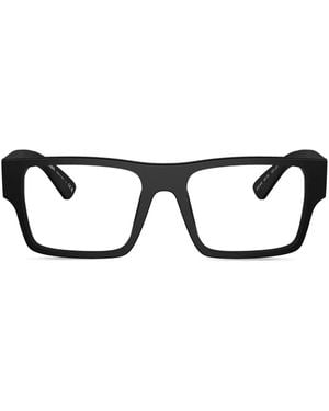 Prada Occhiali Squadrati Con Logo Inciso - Nero