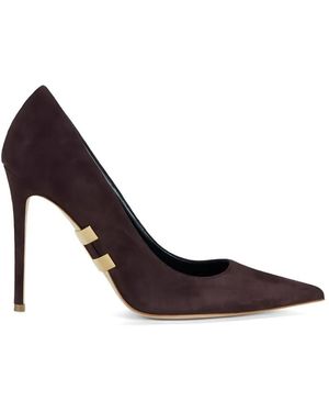 Elisabetta Franchi Logo-Detail Suede Court Shoes - White