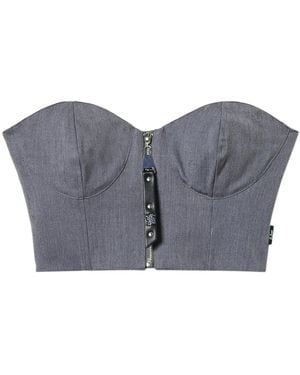 Twinset Bustier-Neck Top - Grey