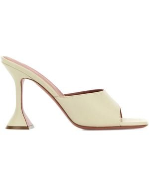 AMINA MUADDI 95Mm Lupita Leather Mules - Natural