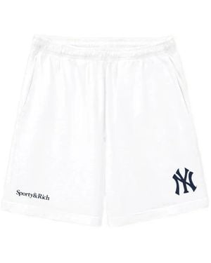 Sporty & Rich Heritage Yankees Shorts - White