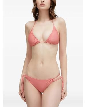 Guess Top De Bikini Con Efecto Brillante - Rosa
