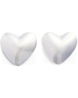 Patou Heart Clip Earrings - White
