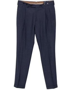 Berwich Pantalon En Laine À Design Plissé - Blue