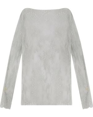 Alberta Ferretti Hemd Aus Spitze - Weiß