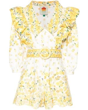 FARM Rio Azaleia Playsuit Mit Blumen-Print - Gelb