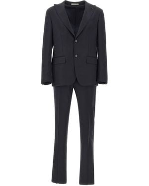 Corneliani Peak Lapel Two-Piece Suit - Black