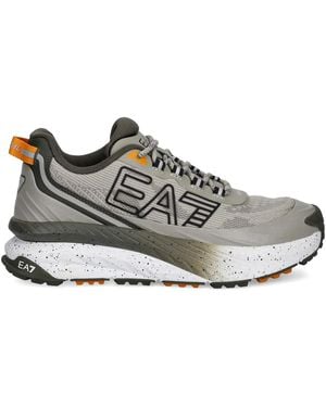EA7 Logo-Print Trainers - Grey