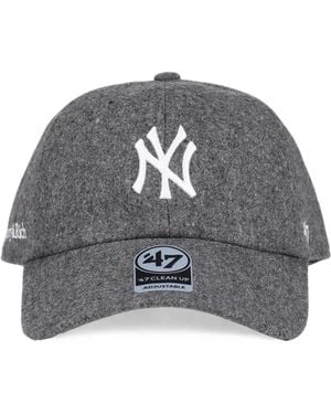 Sporty & Rich Yankees Serif Wool-Blend Baseball Cap - Gray