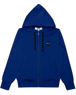 COMME DES GARÇONS PLAY Drawstring Zip Hoodie - Blue