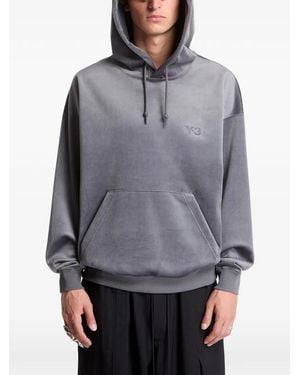 Y-3 Sudadera De Terciopelo Y Pana Con Capucha - Gris