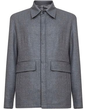 D4.0 Flap-Pockets Shirt Jacket - Grey