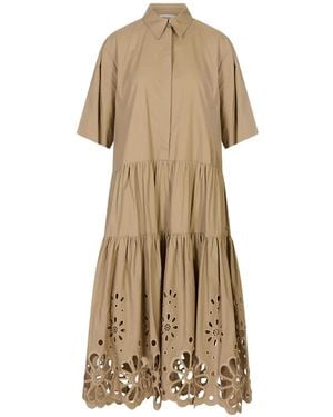 MEIMEIJ Tiered Mini Dress - Natural