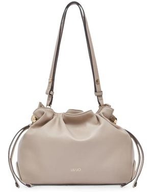 Liu Jo Medium Riccy Shoulder Bag - Natural
