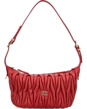 Miu Miu Gesmockte Mini-Tas - Rood