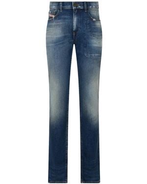 DIESEL Straight-Leg Faded-Effect Jeans - Blue