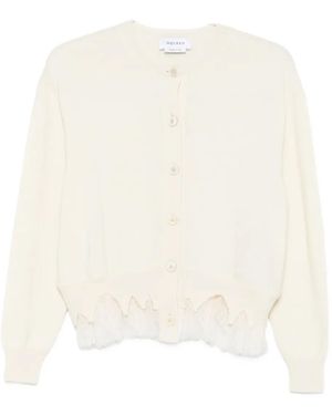 McQueen Lace-Trimmed Cardigan - White