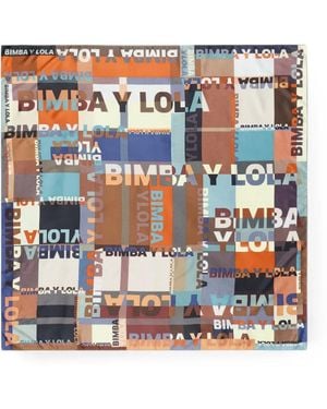Bimba Y Lola Schal Mit Schottenkaro Und Logo - Weiß