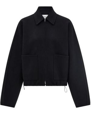 Ferragamo Zip-Up Drawstring Bomber Jacket - Blue