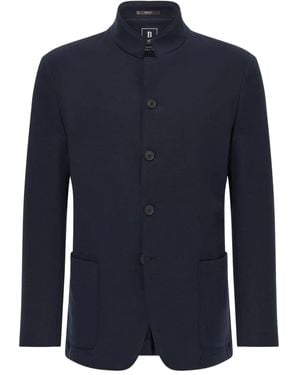 BOGGI Blazer Con Colletto Alla Coreana - Blu