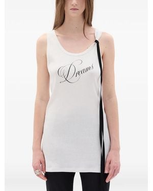 Ann Demeulemeester Seva Ribbon Cotton Tank Top - White