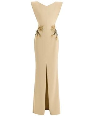 Gemy Maalouf Robe Brodée À Col Structuré - Metallic