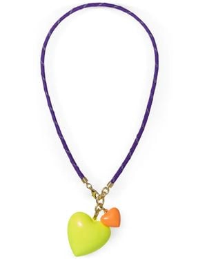 Roxanne Assoulin Happy Cord Heart-Pendant Necklace - Yellow