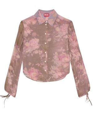 DIESEL Chemise En Mousseline Avec Imprimé Floral All-Over - Pink
