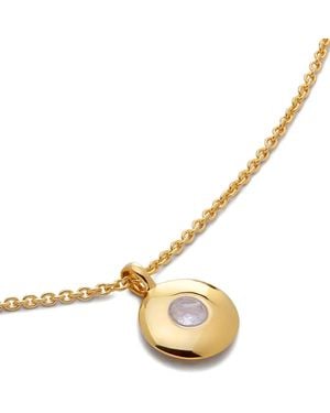 Monica Vinader Halskette Mit Rundem Anhänger - Mettallic