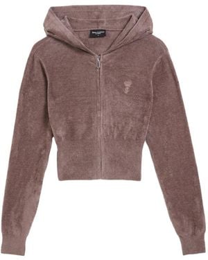 Juicy Couture Logo-Embroidered Zip-Up Hoodie - Brown