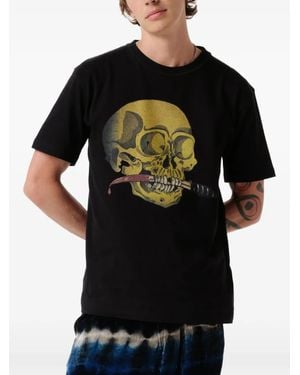 Endless Joy Skull Graphic-Print Cotton T-Shirt - Black
