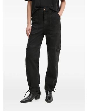 GAUDI High-Waisted Cargo Jeans - Black