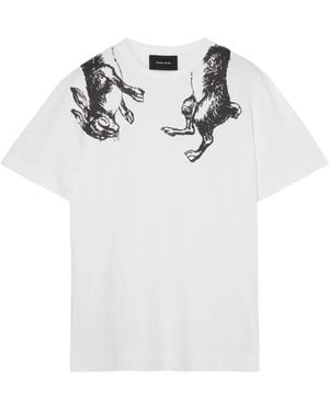 【関税込み】Tortoise & Hare T-Shirt - Simone Rocha - Cot Simone Rocha: Men's Tortoise & Hare Logo Print T-Shirt