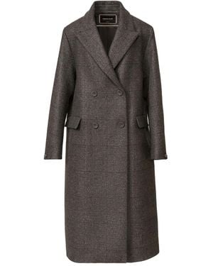 Fabiana Filippi Checked Double-Breasted Coat - Gray