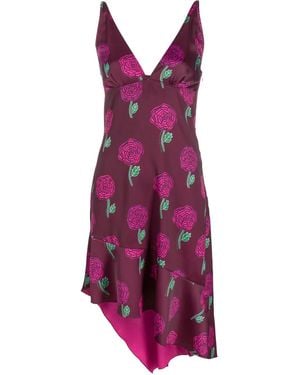 Versace Jeans Couture Floral-Print Sleeveless Dress - Purple