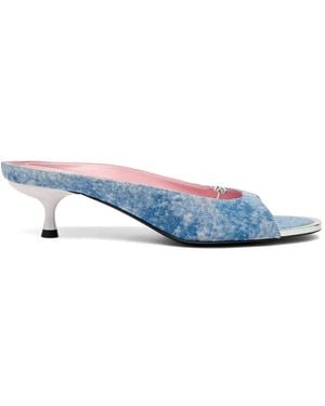 DIESEL D-Diam's-Sa Sandalen Met Logoplakkaat - Blauw