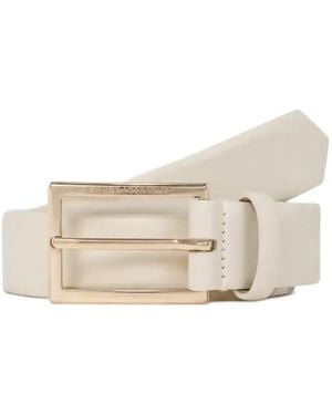 KARL LAGERFELD Logo-Engraved Buckle Belt - Natural