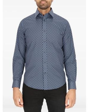 Scotch & Soda Modern Fit Diamond Stretch Cotton Dress Shirt - Blue