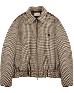 Montedoro Primo Check Bomber Jacket - Brown