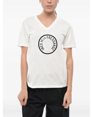 Ines De La Fressange Paris Logo-Print V-Neck T-Shirt - White