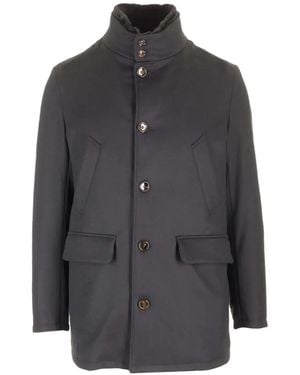 Al Duca d'Aosta Fur-Trimmed Buttoned Jacket - Grey
