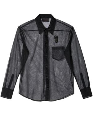 Simone Rocha Embellished Sheer Shirt - Gray