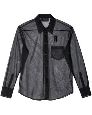 Simone Rocha Embellished Sheer Shirt - Gray