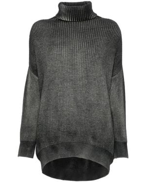 Avant Toi Ribbed Roll-Neck Jumper - Grey