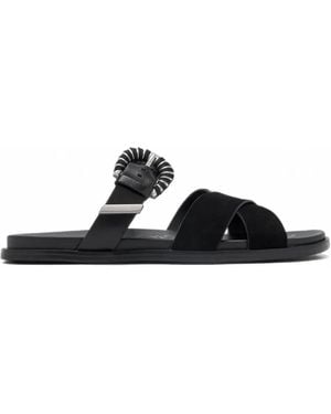 Sam Edelman Lucy Buckle-Fastening Flat Sandals - Black