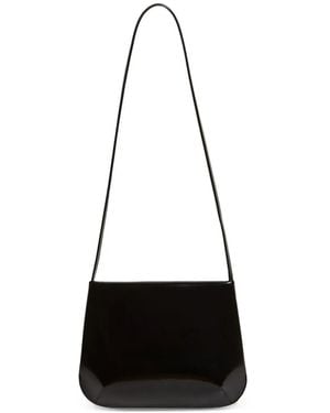 Faune Polished-Finish Shoulder Bag - White
