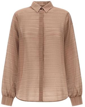 Herno Striped Jacquard Shirt - Brown